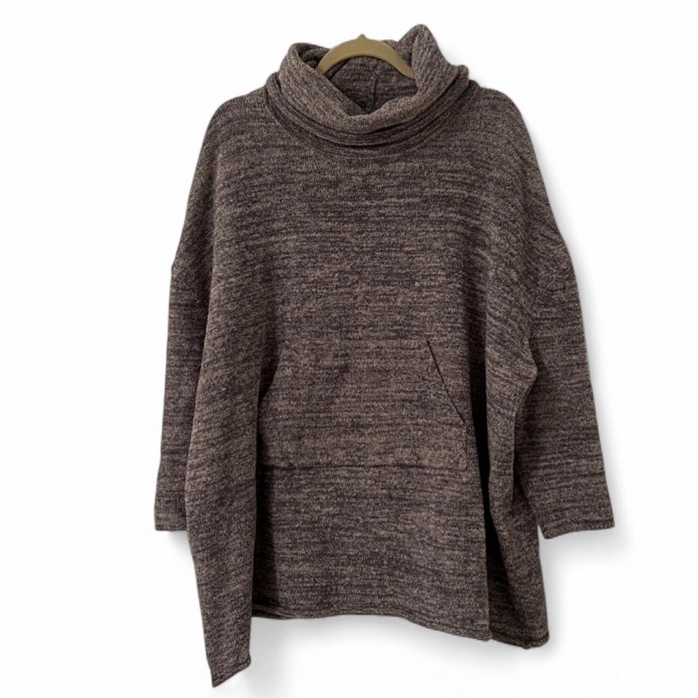 Barefoot Dreams CozyChic Turtleneck Sweater Gray OS - Picture 2 of 6